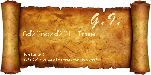 Gönczöl Irma névjegykártya