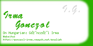 irma gonczol business card